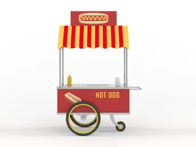 Hot Dog Cart 3D model