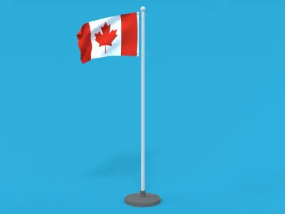 Low Poly Seamless Animated Canada Flag Low-poly 3D model
