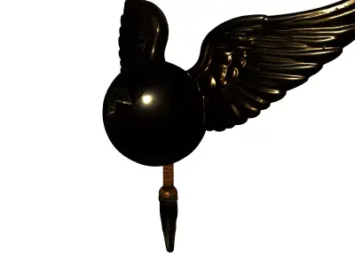 Golden Winged Fantasy Orb Low-poly 3D model