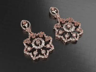 Beautiful Earrings 01 3D print model
