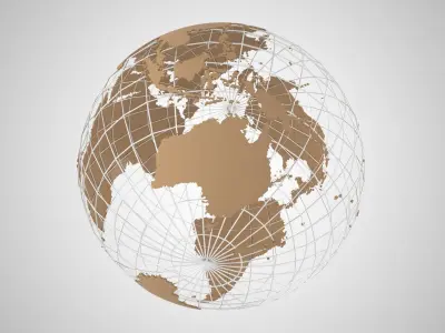 Globe News Skeleton Ice Coffe Color 3D model