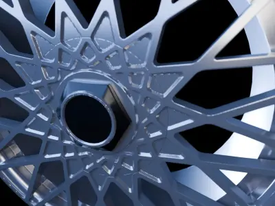 Awesome Rim and Tire 06 Low-poly 3D model