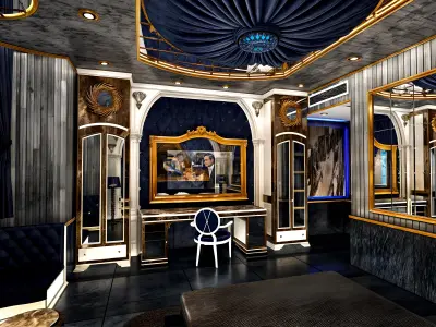 Luxurious and Elegant Hotel Room Design Low-poly 3D model