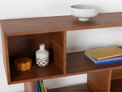 Bookshelf - 2k Textures 3D model