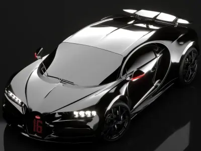 Bugatti Chiron Sport 2021 Black Premium 3D model