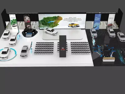 baic group booth  exhibition  car  3D model