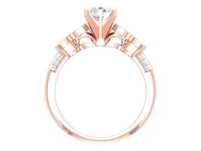 Solitaire ring model 3D print model 16