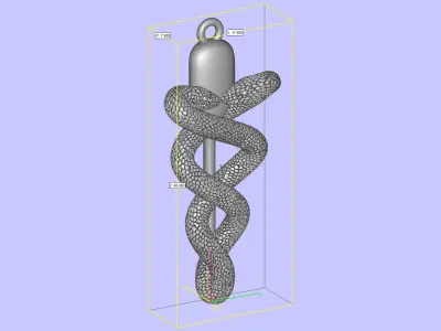Caduceus - pendant 3D print model