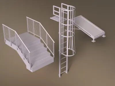 Basic industrial elements set  Free 3D model