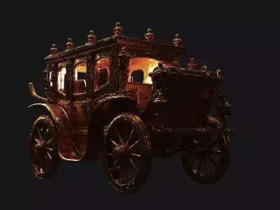Chinese ancient  carriage   Low-poly 3D model by aceimagedesign-1 - Low-poly