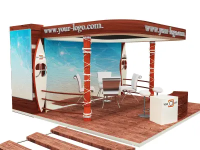  Booth Exhibition Stand a596d 3D model