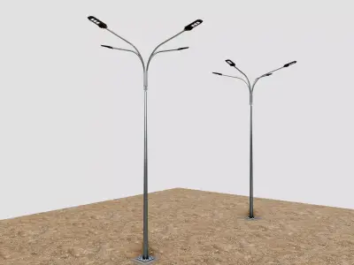 6MT LIGHTING POLE-QUADRUPLE BENDING ARM 3D model