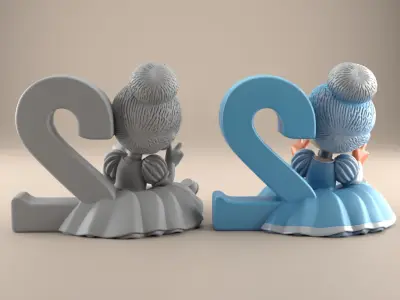 Princess 2nd Birthday STL 3D print model