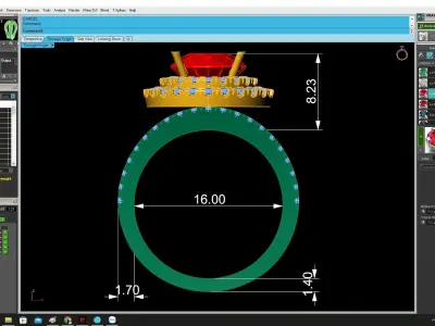 Luxury Multi Row Halo Diamond Ring 3D Jewelry Model 4418 3D print model