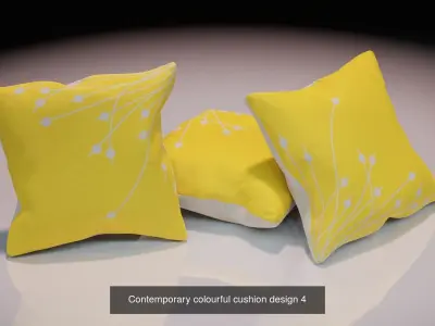 Contemporary colourful cushion designs 3D Model Collection