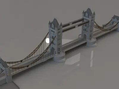 tower bridge Low-poly 3D model purchase