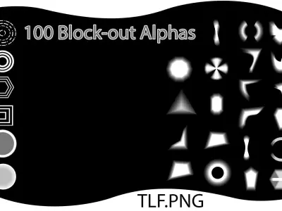 100 Block out Alpha for zbrush quality  4k Free 3D model