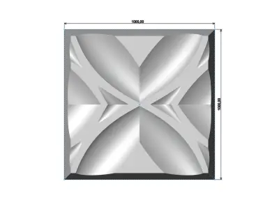 Abstract wave pattern relief 3d wall panel N07 3D print model