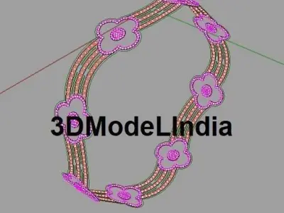 cnc machine cutting design gold Bangle  3D print model