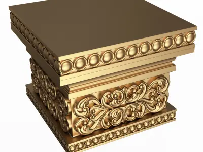 Carved Capital 0802 Low-poly 3D model