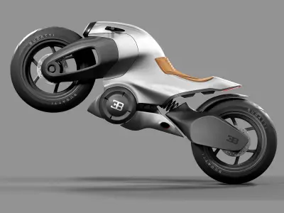 BUGATTI futuristic motorcycle design 3D model