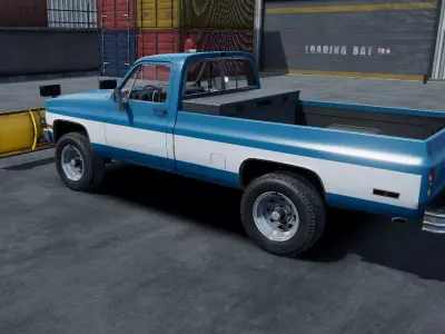 Snow plow generic pickup truck unity asset Low-poly 3D model