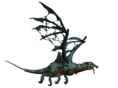 Fantasy Zombie Dragon Low-poly 3D model