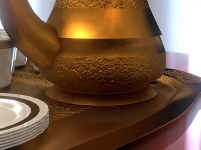 16 Piece Persian Tea Set 3D model