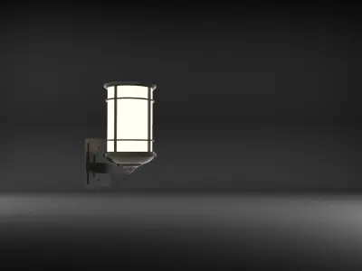 lantern C wall sconce with light 3D model