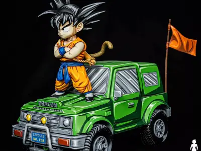 Goku Car Cover Book - STL File For 3DPrinting Saraban Studio 3D print model