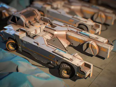 Airport Cargo Car Free low-poly 3D model