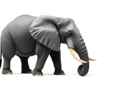 Majestic African Elephant 3D model pack Low-poly 3D model
