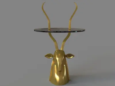 Ibex Side Table Brass 3D model