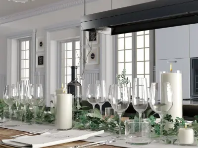 Kitchen Interior Scene 3D model