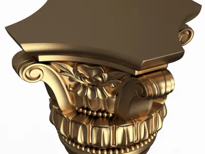 Carved Capital 01003 Low-poly 3D model