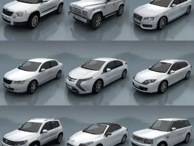 10 - City cars models E Low-poly 3D model