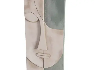 Modern Abstract Face Wall Art Decor Low-poly 3D model