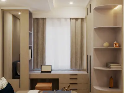 Small Apartment Bedroom Design Smart and Space Efficient  3D model