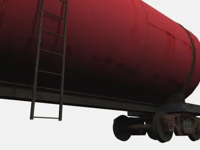 Railway Tanker Car Low-poly 3D model