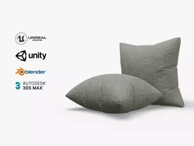Cushion Granite Denim Low-poly 3D model