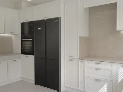 Kitchen with cabinets and appliances 3D model