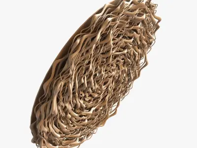 wall wood rounded decorative element 3D model