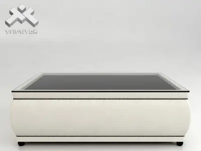 Classic coffee table with glass top 3D model