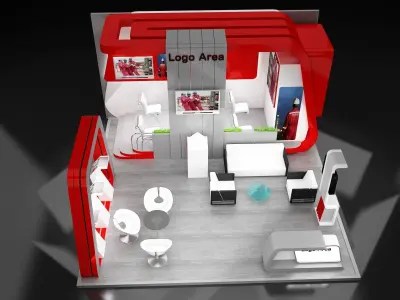 Booth Exhibition Stand a177 3D model