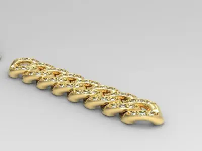 Cuban diamond link chain 8mm 3D print model