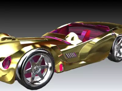 pendant gold car 3D print model