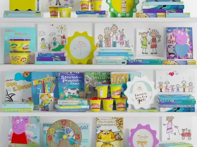 Kid room decoration set 3D model