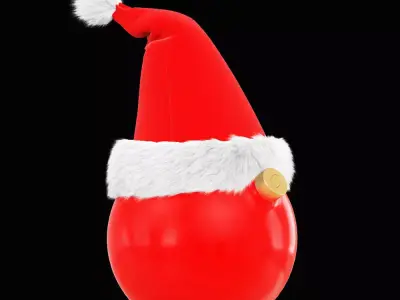 Christmas toy in a Santa Claus hat 3D model