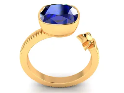 Ring M180 The luxury female ring with gems Cushion Square 3D print model