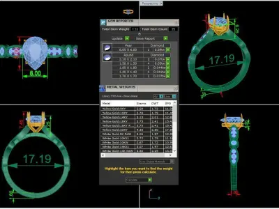 Pear Diamond Vintage Setting Solitaire Ring 3D print model